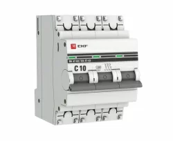 Выключатель автомат Ekf proxima 3p 10а (с) 4.5ka mcb4763-3-10с-pro ba 47-63
