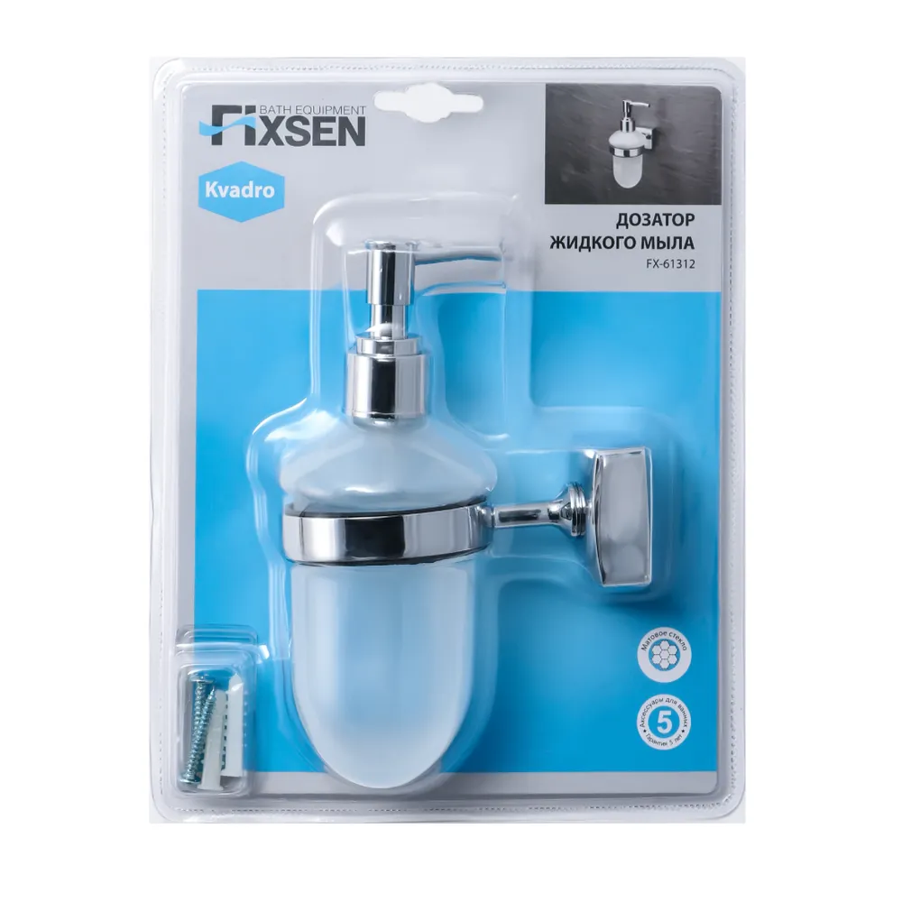 Дозатор жидкого мыла Fixsen Kvadro FX-61312 